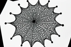 Umbrella with a crown, 6 dots around with place for text tattoo idea