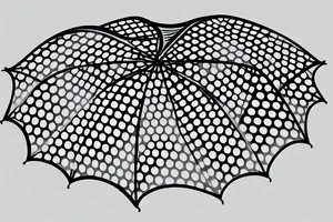 Minimalistic umbrella with a crown on top. 5 Stars or dots floating around. tattoo idea