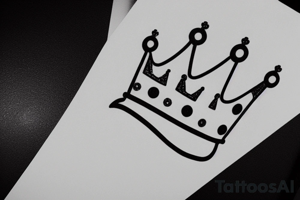 Minimalistic crown on top. 5 Stars or dots floating around. tattoo idea