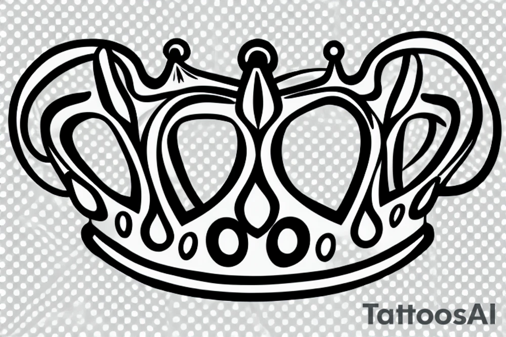 Minimalistic crown on top. 5 Stars or dots floating around. tattoo idea