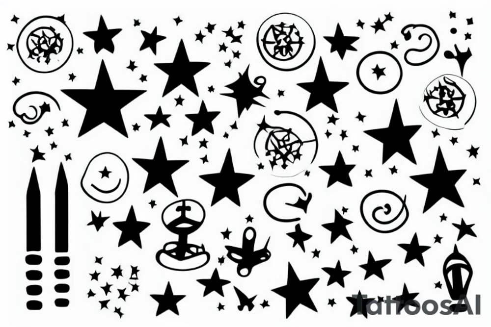 crown with a line. Small Stars or dots floating around tattoo idea crown with a line. Small Stars or dots floating around tattoo idea