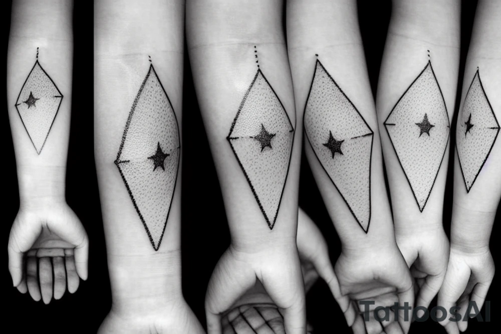 crown with a line. Small Stars or dots floating around tattoo idea