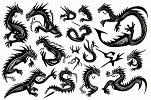 dragon shaped but non-solid tattoo idea