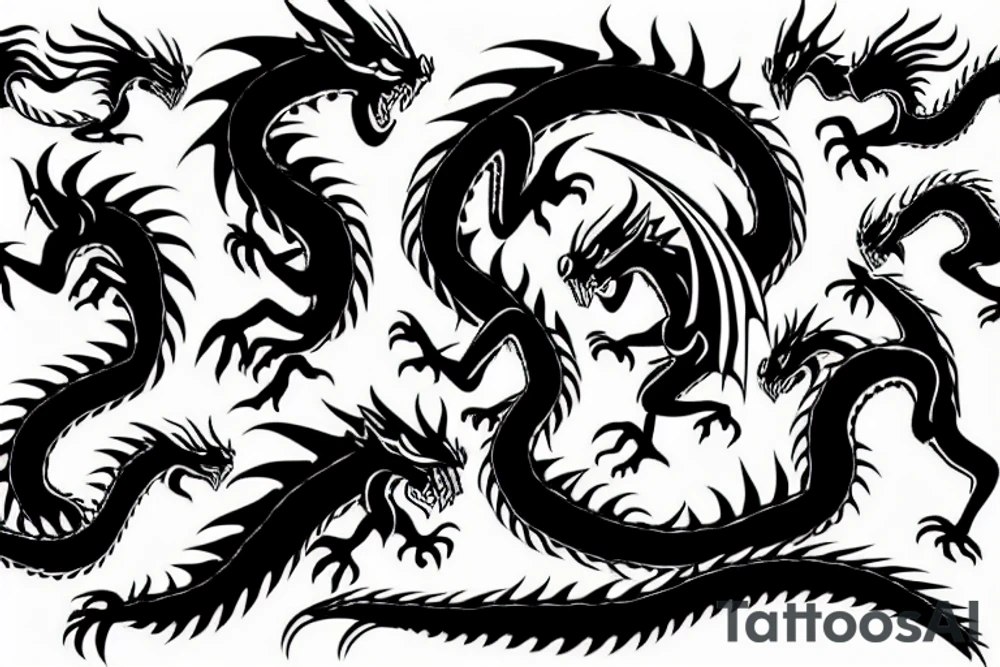 non-solid dragon tattoo idea
