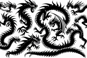 non-solid dragon tattoo idea