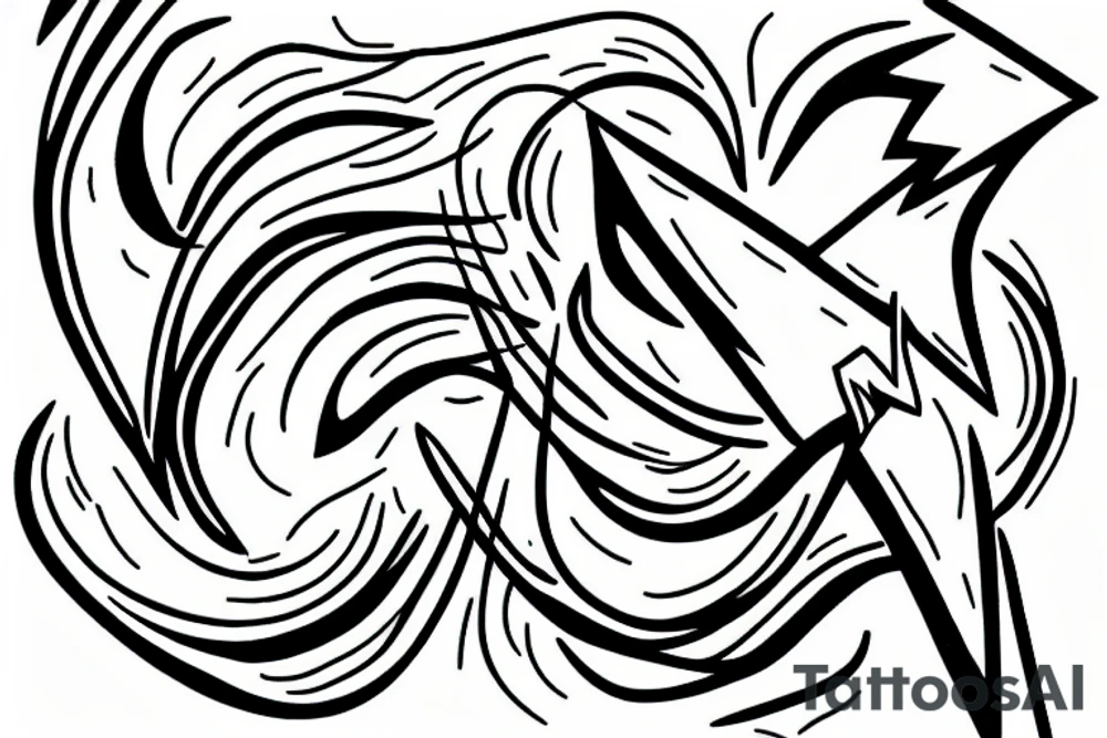 Lightning on a black sky tattoo idea