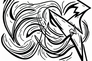 Lightning on a black sky tattoo idea