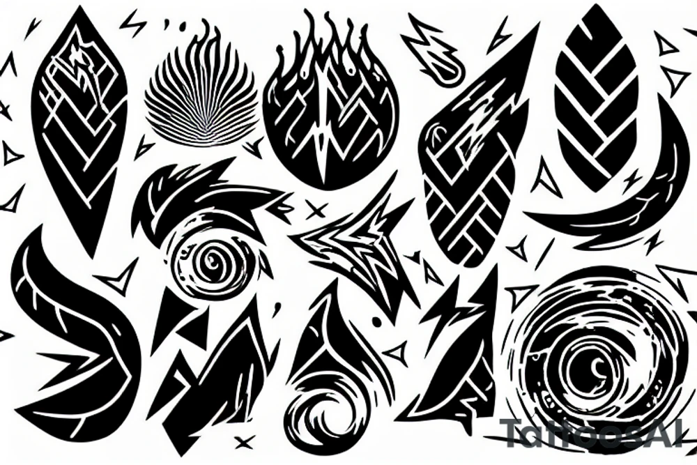 Lightning on a black sky tattoo idea
