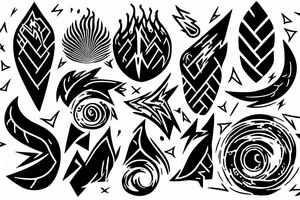 Lightning on a black sky tattoo idea