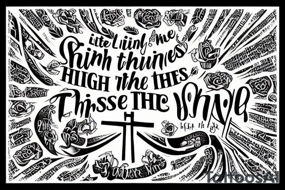 A cross with the words every little thing the high the hurt the shine the sting tattoo idea