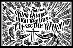 A cross with the words every little thing the high the hurt the shine the sting tattoo idea