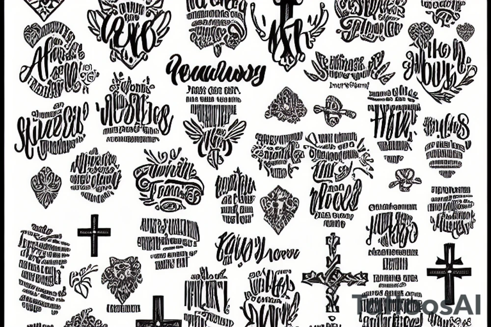 A cross with the words every little thing the high the hurt the shine the sting tattoo idea