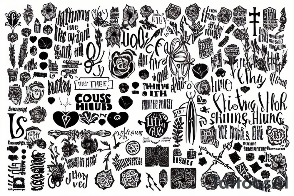 A cross with the words every little thing the high the hurt the shine the sting tattoo idea