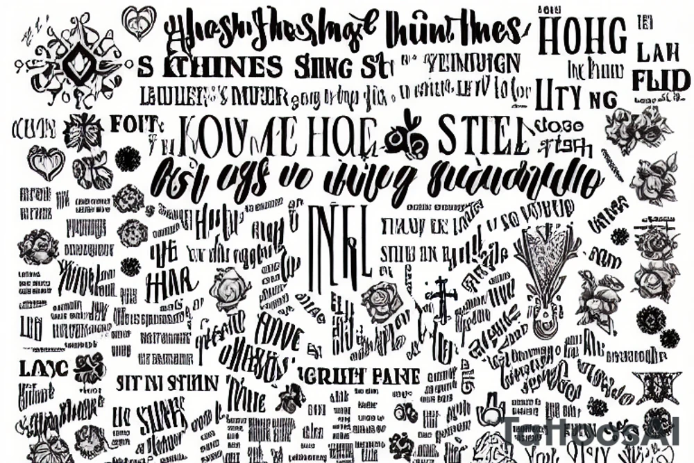 A cross with the words every little thing the high the hurt the shine the sting tattoo idea