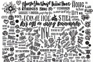 A cross with the words every little thing the high the hurt the shine the sting tattoo idea