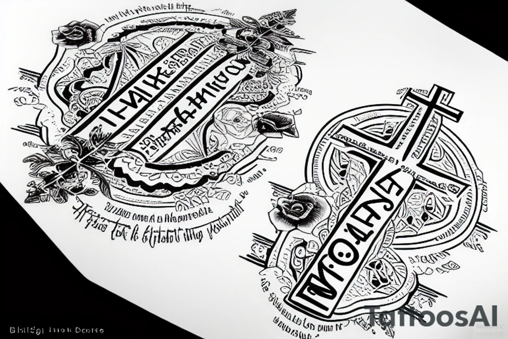 A cross with the words every little thing the high the hurt the shine the sting tattoo idea