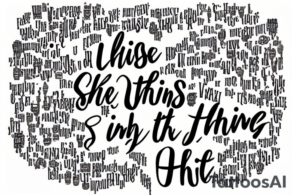 A cross with the words every little thing the high the hurt the shine the sting tattoo idea