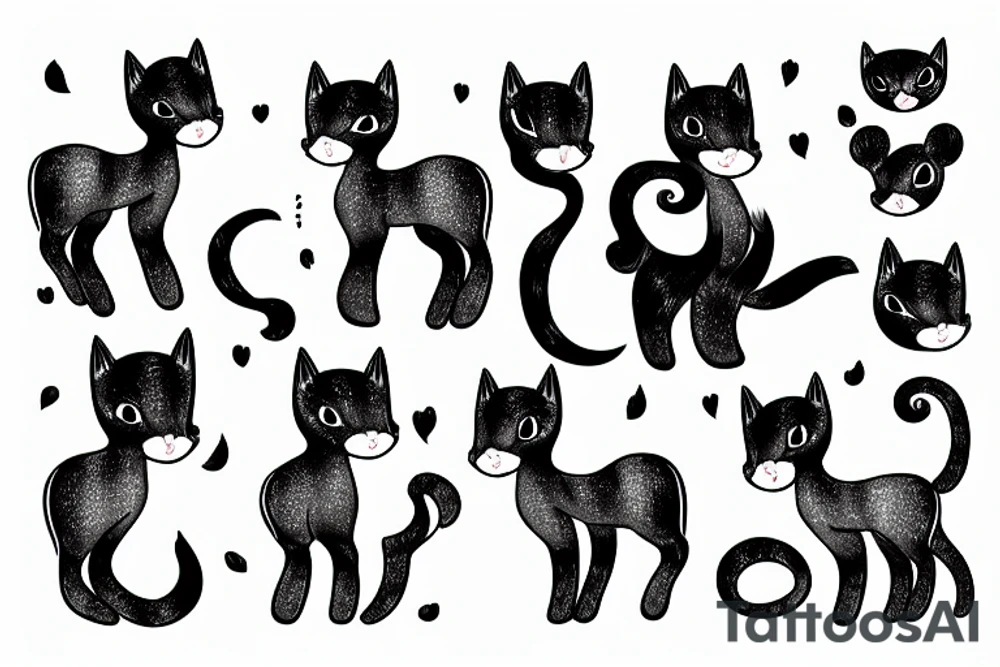 Baby cat horse red tattoo idea