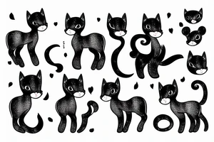Baby cat horse red tattoo idea