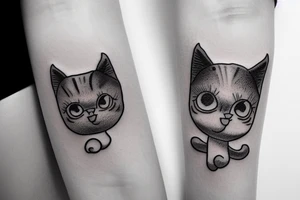 Baby cat horse red tattoo idea