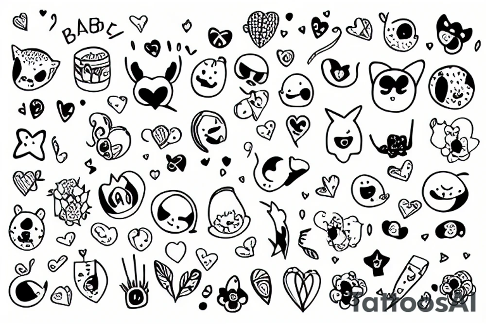 Baby cute love tattoo idea