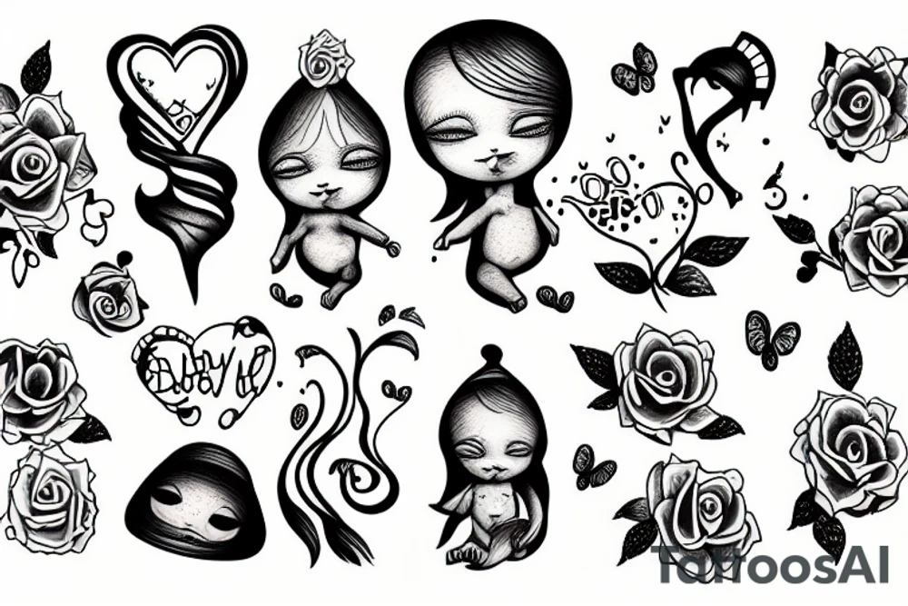 Baby cute love tattoo idea