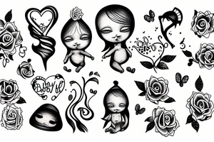 Baby cute love tattoo idea
