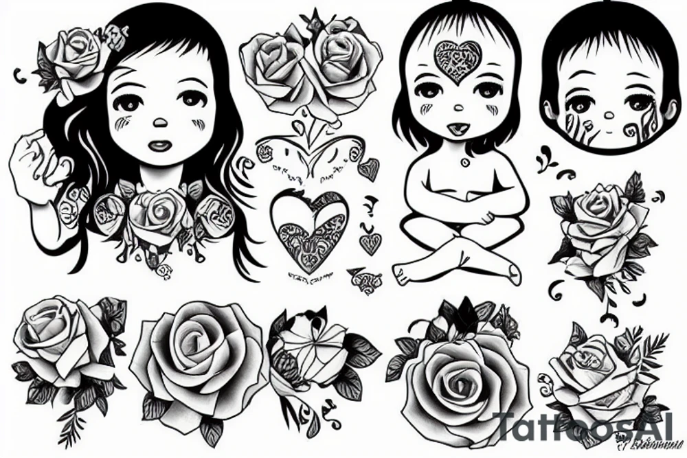 Baby cute love tattoo idea