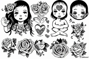 Baby cute love tattoo idea