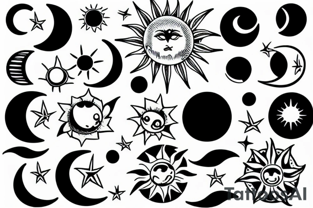 moon and sun tattoo idea