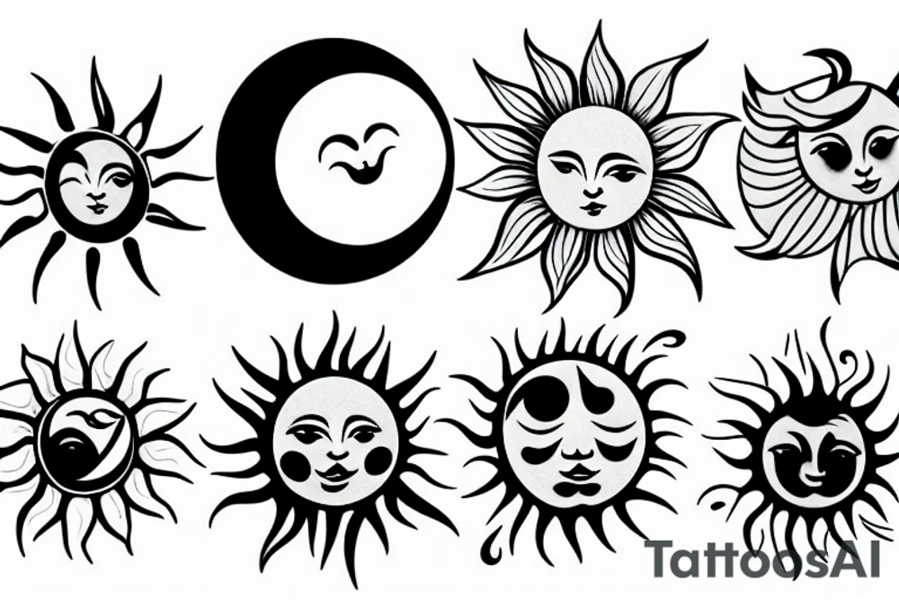 moon and sun tattoo idea