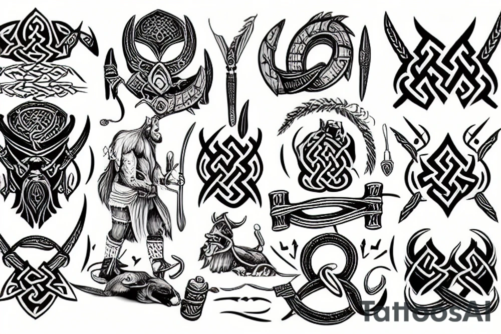 Viking symbols tattoo idea