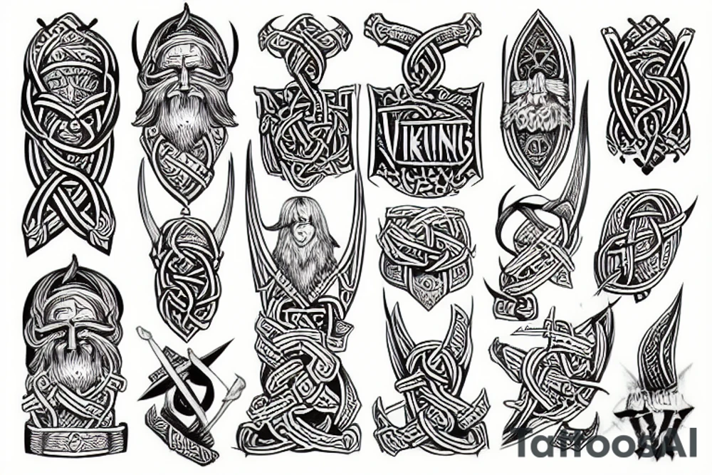 Viking symbols tattoo idea