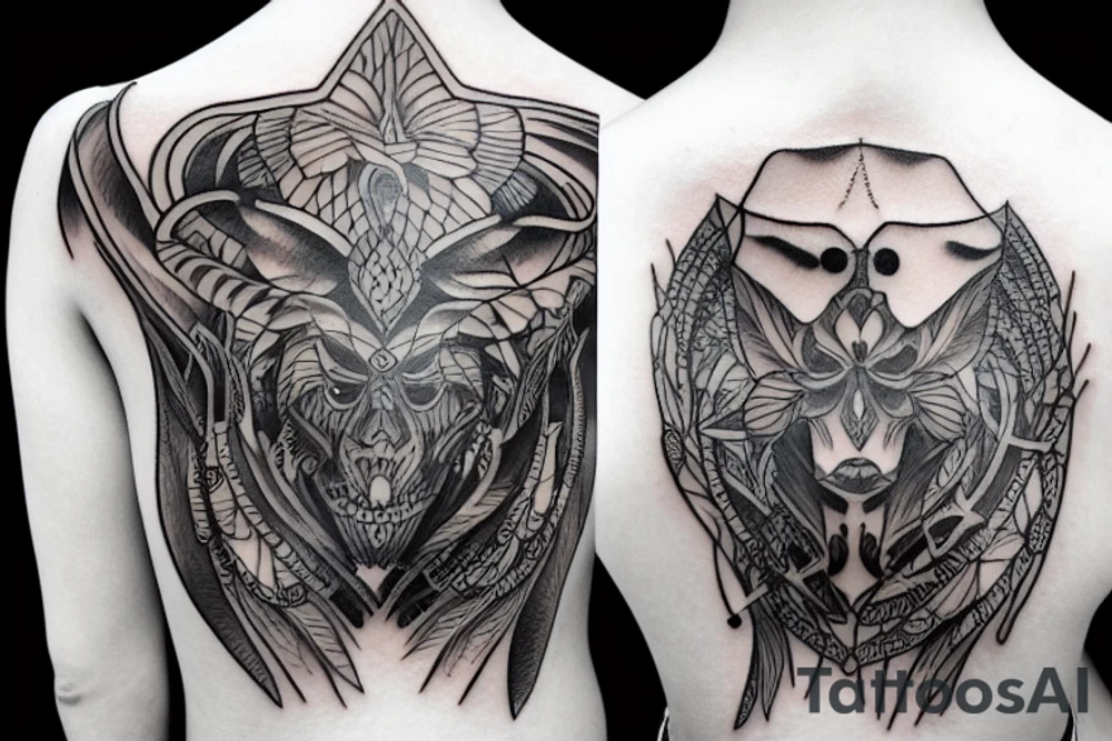 knife on shoulder tattoo idea