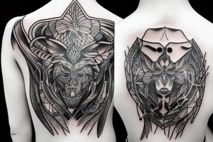knife on shoulder tattoo idea