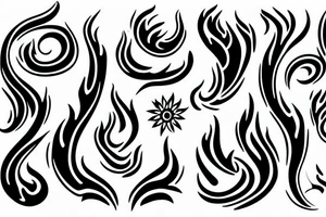 flame with rounded base tattoo idea