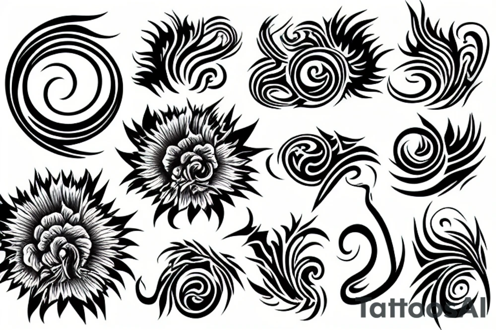 flame with rounded base tattoo idea