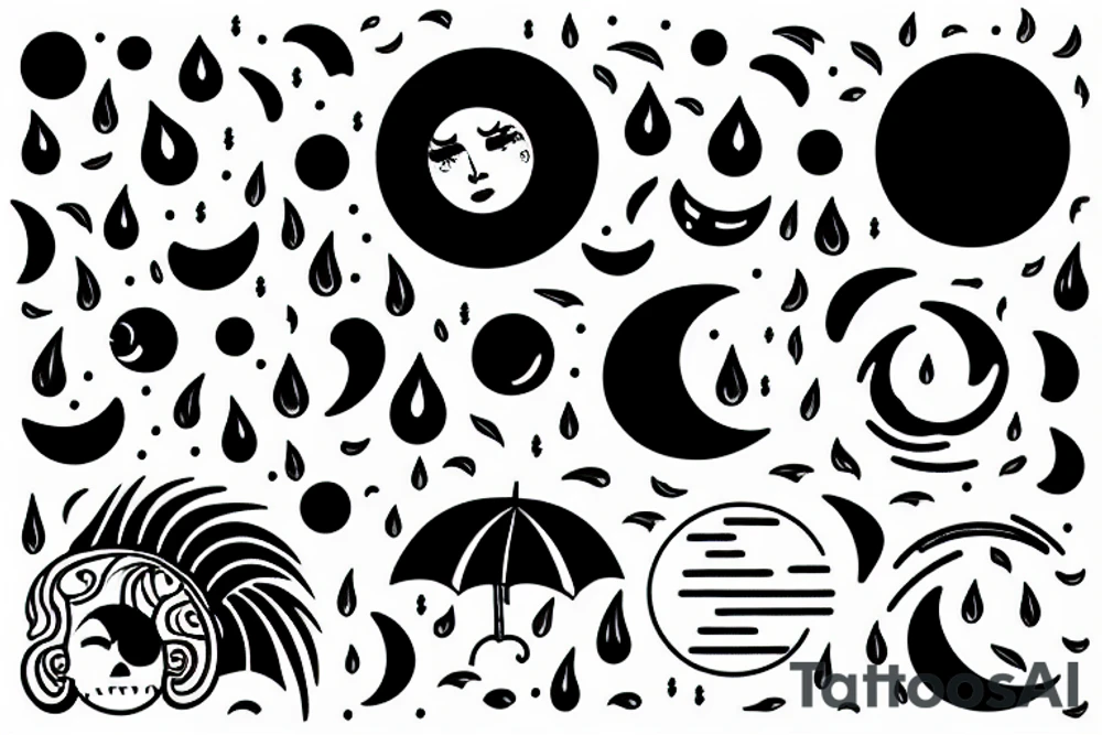 The sun, the rain, the moon, the sky. All falls down. tattoo idea