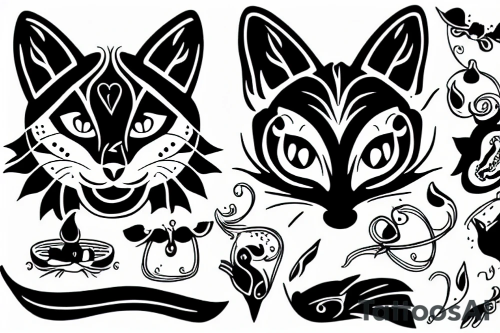Black cat tattoo idea