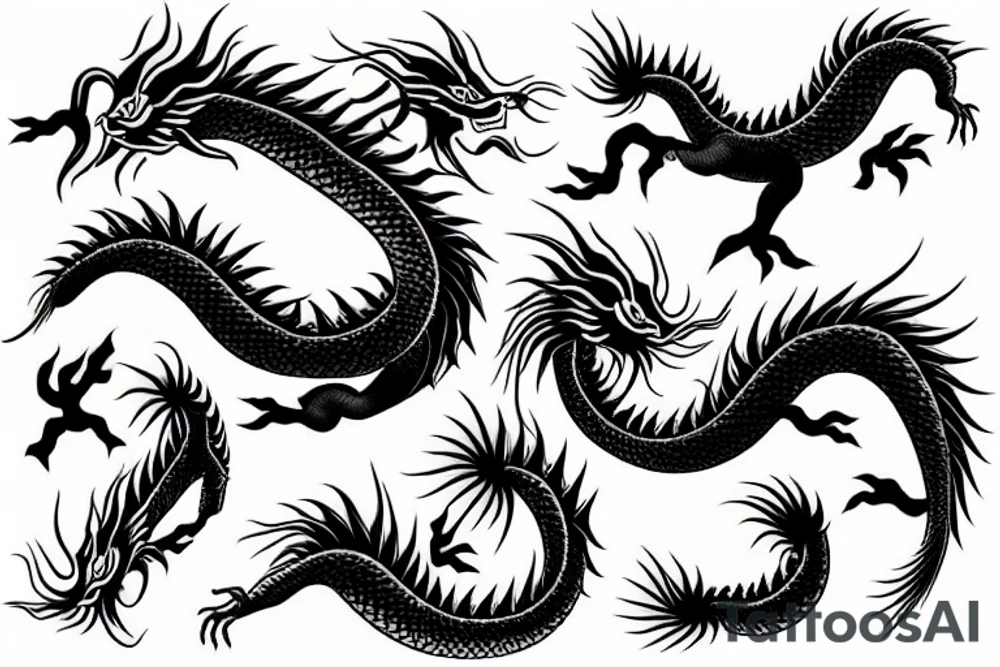 Japanese traditional dragon tattoo idea