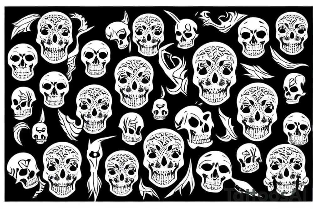 Full black with skull tattoo idea