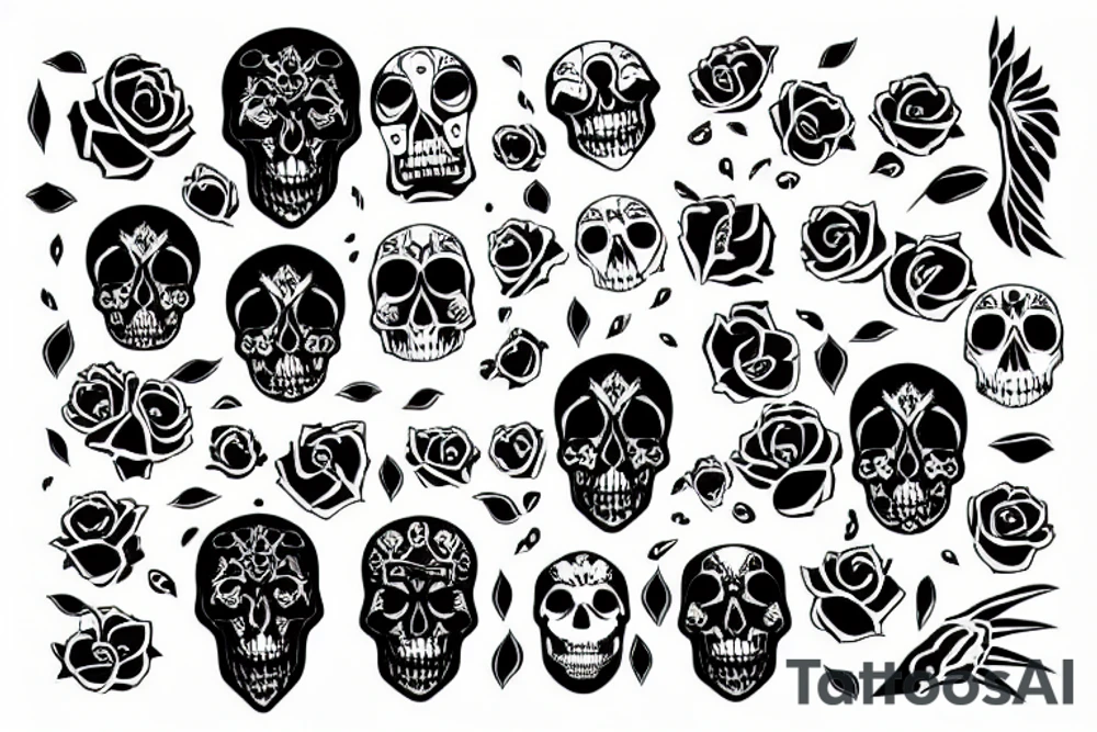 Full black with skull tattoo idea