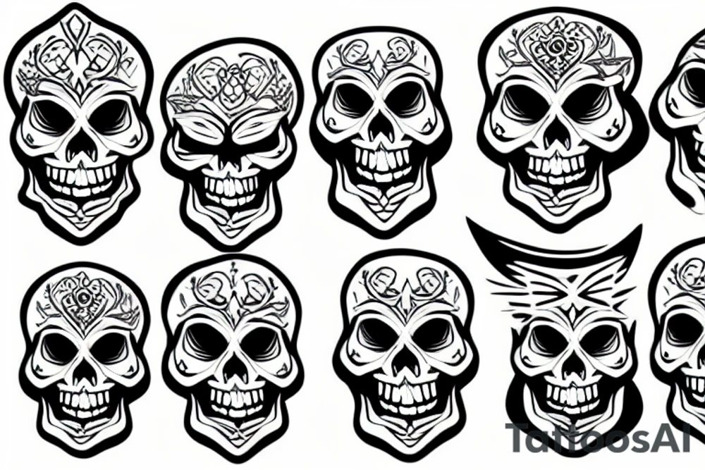 Angry skull tattoo idea