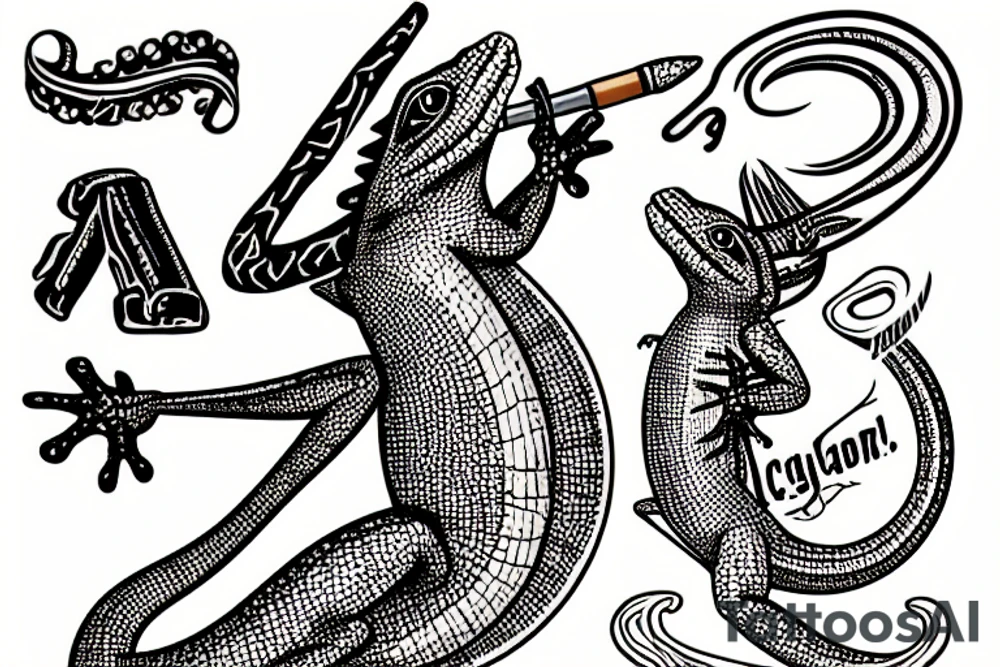 A lizard with a cigar tattoo idea