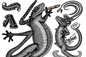 A lizard with a cigar tattoo idea