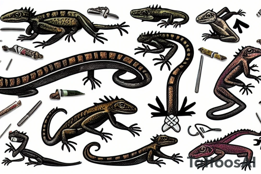 A lizard with a cigar tattoo idea