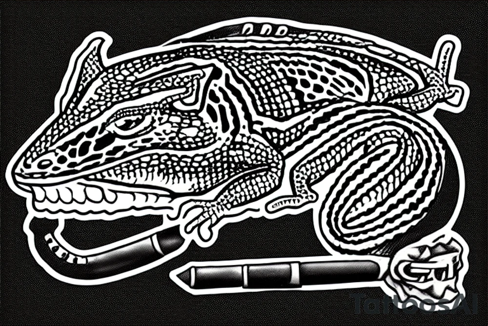 A lizard with a cigar tattoo idea