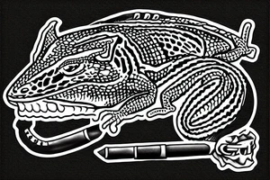 A lizard with a cigar tattoo idea