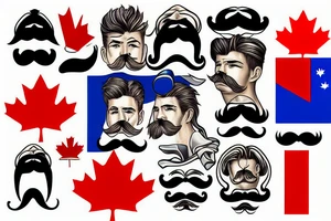 canadian guy with a moustache on the greek flag tattoo idea