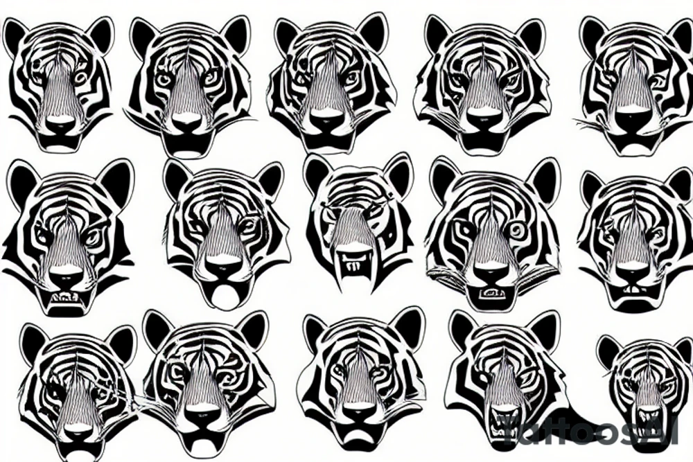 tiger head tattoo idea